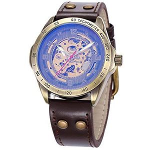 Carrie Hughes Mens Steampunk brons automatisch horloge leer CH368, CH856, luxe, mode, Casual, Business, Steampunk