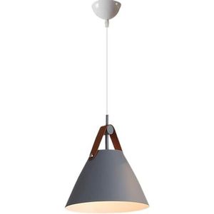 LANGDU Amerikaanse stijl moderne huiskroonluchters industriële matte E27-basis hanglamp creatieve metalen hanglamp for keukeneiland eetkamer slaapkamer hal bar woonkamer (Color : A Gray, Size : 36cm