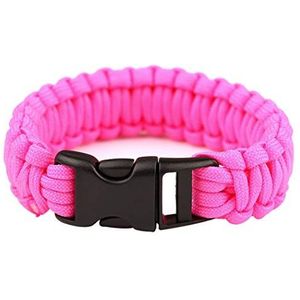 JUSTDOLIFE Paracord Planet Survival Outdoor Emergency Fluitje Sterke Armband (Zwart) roze