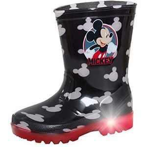 Disney Jongens Mickey Mouse Light Up Wellington Laarzen Zwart 8 UK Kind, Zwart