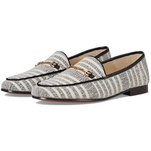 Sam Edelman Women's Loraine Loafer, Black/Natural Striped Linen, 8.5