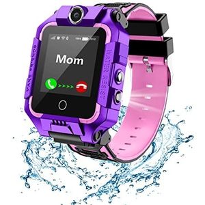 Kids Phone Watch met GPS Tracker, Smart Watch voor Jongens Meisjes, 4G Video & Telefoongesprek met 360° Rotatie, Kids GPS Horloge voor 4-12Y Kerst & Verjaardagscadeaus (T10 Paars)