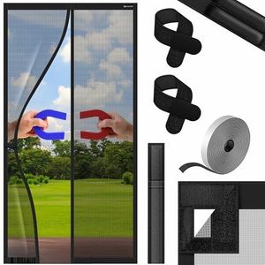 KESSER® Magnetisch vliegengordijn deurinsectenhor 90 x 200 cm magnetisch deurgordijn beschermend scherm incl. zelfklevende bevestiging voor balkondeur terrasdeur kelderdeur montage zonder boren