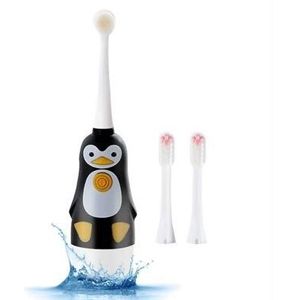 Elektrische tandenborstel Waterproof Sonic Vibrator tanden te poetsen Cartoon Teeth Whitening batterij aangedreven (Color : Penguin)