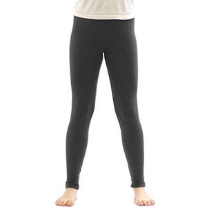 YESET Thermo-meisjeslegging, fleece broek, lange leggings, katoen, donkergrijs, 140 cm