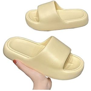 Sandalen Mode Persoonlijkheid Explosieve Slippers Vrouwelijke Super Zachte Dikke Bodem Thuis Studentenflat Badkamer Hoge Waarde Badslippers Sandalen Dames(Yellow,36-37)