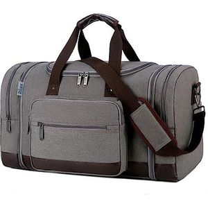 Sporttas heren canvas bagagetas grote capaciteit sport fitness reistas (kleur: grijs, maat: 52 x 23 x 35 cm)