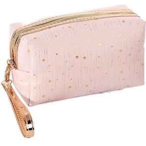 Make-up Tas Cosmetische Tas Vrouwen Make Up Tas Bling Sterren Pouch Wassen Toilettas Reizen Dames Make-uptas Organizer Tassen Make Up Tas, Lichtroze, Eén maat