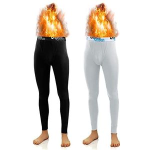 Sesto Senso Heren Thermo Katoenen Lange Onderbroek set van 2 Ondergoed M Black Zwart White Wit