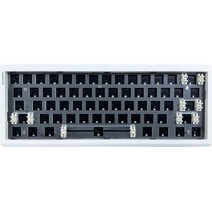 QPSJXN Mechanisch toetsenbord GMK61 hot-swap-compatibel met RGB-achtergrondverlichting, draadloos, Bluetooth 2.4G, afdichtingsontwerp, compatibel met verschillende apparaten (WHITE)