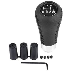 Aramox Versnellingspook, universele 6 versnellingen PU schakelknop met 3 slangen (zwart)