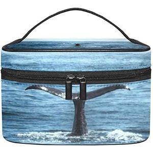 iswanto walvis make-up organizer tas, reismake-up tas organizer case draagbare cosmetische tas voor vrouwen en meisjes toiletartikelen, Meerkleurig, 22.5x15x13.8cm/8.9x5.9x5.4in