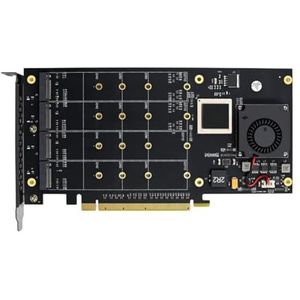 Goufride Server Uitbreidingskaart ST5110 PCIe X16 PEX8748 Quad Channel NVMe Server Grade Opslag Uitbreidingskaart