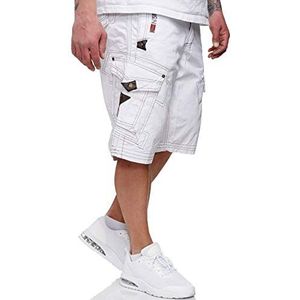 Geographical Norway Pratique Pearl Bermudashorts voor heren, Wit, L