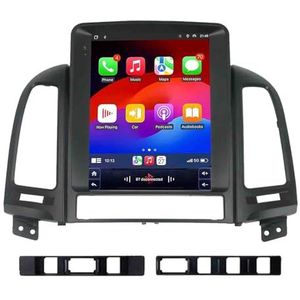 Android 14 2 Din Autoradio 9in Auto Stereo voor Hyundai Santa Fe 2006-2012 met Draadloze Carplay Android Auto Bluetooth GPS Navigatie FM Radio WIFI Stuurwielbediening(H-1(1G+32G))