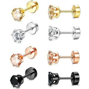 1-16 paar roestvrij staal kleine minimalistische ronde CZ bal barbell stud oorbellen piercing kraakbeen oorbellen set voor mannen vrouwen