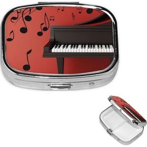Pillendoosje Rechthoekige Pillendoos 3 Compartimenten Pillenorganisator Muzieknoot Piano Kleine Pil Case Waterdichte Geneeskunde Organizer Doos voor Reizen Pillencontainers Vitamine Organizer voor