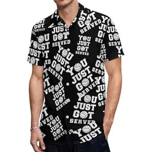 You Just Got Served Volleybal Heren Shirts met korte mouwen Casual Button-down Tops T-shirts Hawaiiaanse strand Tees XL