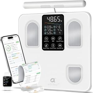 arboleaf Impedantiemeter-weegschaal, verbonden personenweegschaal, personenweegschaal met vet- en spiermassa, weegschaal met 8 elektroden met app en 27 meetgegevens, 180 kg