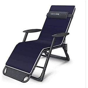 GEIRONV Outdoor ligstoel, opvouwbare lunchpauze dutje stoel draagbaar balkon vrije tijd thuis bed rugleuning stoel luie bank Fauteuils (Color : With pad, Size : 178x25cm)