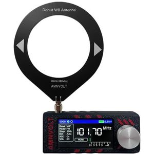 AZURAOKEY Pocket Radio Ontvanger, SI4732 0.5-108mhz LSB USB AM FM FM/AM Radio 1.9 inch IPS-scherm Mini Pocket Radio met Antenne Draagbare Radio All Band Radio Ontvanger