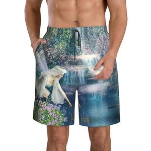 Leuke Luipaardprint Print Heren Zwemplank Shorts Zwembroek Trunks Badmode Sneldrogende Surfen Strand Essentiële Zomer, Fee meer, XXL