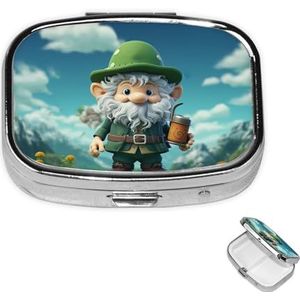 Pil Case Rechthoek 3 Compartiment Pillendoos Ronde Pil Organiseer Metalen Waterdichte Geneeskunde Organizer Doos voor Reizen Kleine Pillen Container Draagbaar voor Supplementen