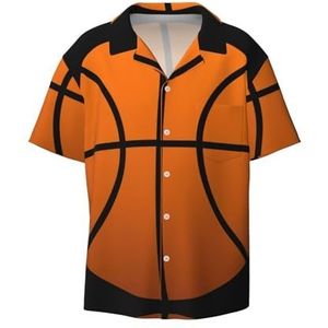 OdDdot Basketbalprint heren button down shirt korte mouw casual shirt voor mannen zomer business casual overhemd, Zwart, S