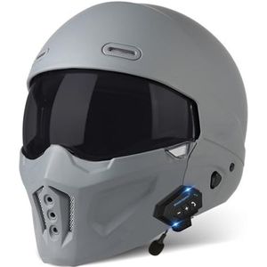 Motorfiets Flip Up Helm Met Dubbel Vizier Bluetooth Motorfiets Modulaire Helm DOT/ECE Goedgekeurde Full Face Flip Up Motorhelm Voor Mannen Vrouwen D,L/59-60CM