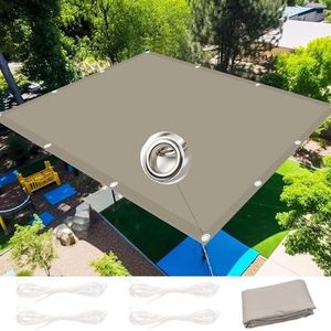 Schaduwdoek Rechthoekig 1.5 x 3.4 m Winddicht, Uv-Bestendig, Ademend, Scheurvast Zonwering Schaduwdoek met Grommet met Scheerlijnen Voor Tuin, Camping, Terras, Taupe