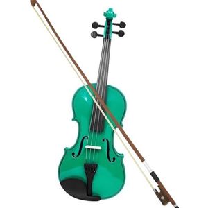 Viool Muziekinstrument 4/4 Groene Viool Massief Houten Vioolset Met Kofferaccessoires Professionele Snaarinstrumentenviool Voor Oefenen (Color : Green)
