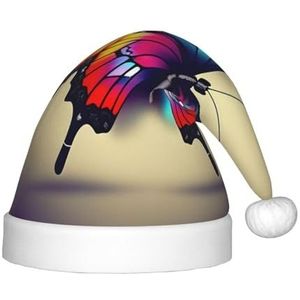 SSIMOO Kleurrijke vlinder heerlijke kinderen pluche kerst hoed - vakantie decoratieve hoed voor feesten, feestelijk plezier, en meer