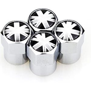 4 X Metalen Wiel Ventieldopjes Covers UK Vlag Logo Auto Decoratie Accessoires Compatibel Met MINI Cooper Coupe Cabrio Een MINI Serie: (Color : 02)