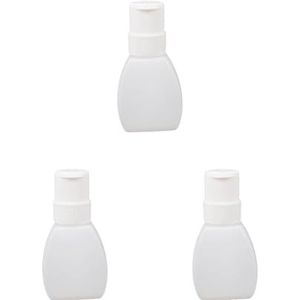 3 set Plastic Lege Nagellak Remover Pomp Dispenser Aceton Push Down Fles Oblate, Wit