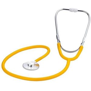 Medi-Inn stethoscoop met platte kop, ultralicht, nikkelvrij, duidelijke geluidsoverdracht, flexibele Y-slang met borststuk, geel