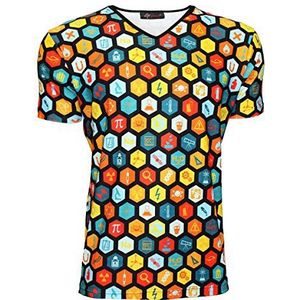 Insanity Kleding Heren Wetenschap Geometrische Geeky Microscoop Ruimte Print V-hals T-Shirt