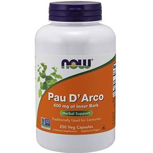 Pau D' Arco, 500 mg, 250 Capsules - Now Foods - Qty 1