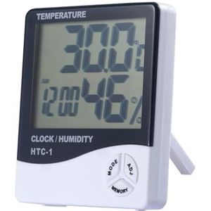 LCD Elektronische Digitale Temperatuur Vochtigheidsmeter Thermometer Hygrometer Indoor Outdoor Weerstation Klok(HTC-1 - Indoor)