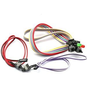 Behuizing voor PC 2 stuks LED-lamp groen rood resetschakelaar 'voeding ATX 20 ""kabel voor pc-moederbord kabel (1 stuk riem LED-lamp)