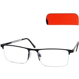 Mini Brille - Leesbril - Zwart - Half Frame van Roestvrij Staal - 1.5