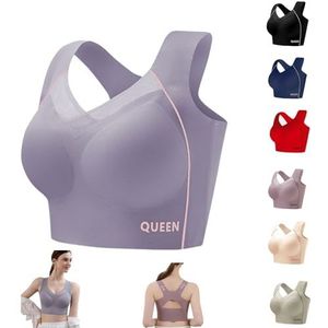 Houdingcorrigerende Push-up Bh Voor Oudere Vrouwen, Volle Cup, Grote Maat, Ademend En Naadloos(Silver Gray,6X-Large)