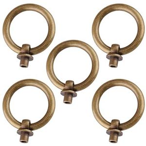 Antique Bronze Pull Handles ，Bronze Pull Handles Pakket van 5, Handgrepen Knoppen Antieke Kastgrepen for Dressoir Decoratieve Meubelgreep Garderobekastdeurgrepen Ladeknoppen Ringgreep(Bronze,35mm Di