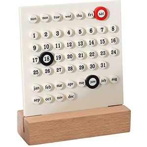 Eeuwigdurende Kalender Datum Record Handgemaakte DIY Ring Ornamenten Bureaukalender voor Kantoorbenodigdheden Thuis Keuken Decor (Wit)