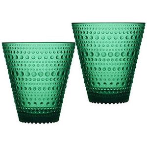 Iittala Kastehelmi 2 drinkglazen, glas, Emerald, 9 x 9 x 9,5 cm