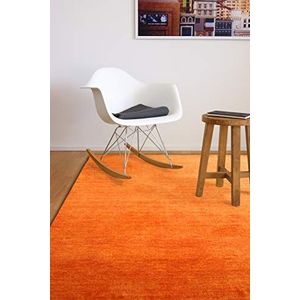 floor factory Gabbeh Tapijt Karma oranje terracotta 200x200 cm handgeweven vloerkleed van 100% scheerwol