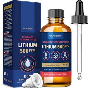 WoldoHealth Lithiumorotaat 500 PPM 100ml – Hoogzuivere oplossing, 0,5 mg lithium/ml