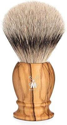 MÜHLE - Scheerkwast - Zilverpunt - Bruin Olijfhout - Ringgrootte 21 mm