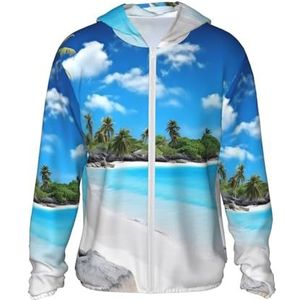 WSOIHFEC Heren UPF 50+ zonbescherming hoodie jas lichtgewicht lange mouwen wit strand zon shirt wandelen rashguards, Zwart, L