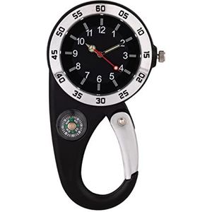 Kleine clip-on horloges - Rugzak horloge clip op,Waterdichte clip op quartz rugzak Kijkkompas en cijfers voor reiskampeerverpleegkundige Chucheng