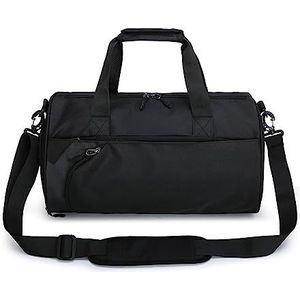 Sporttas, handige schoudertas voor heren met grote inhoud, nat-/droog-sporttas, 25 x 43 x 26 cm, zwart, 25x43x26cm